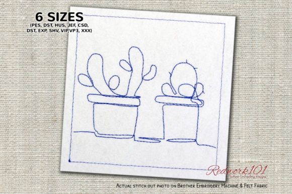 A Designer's Craft Fair Review: Cactus Succulents Redwork