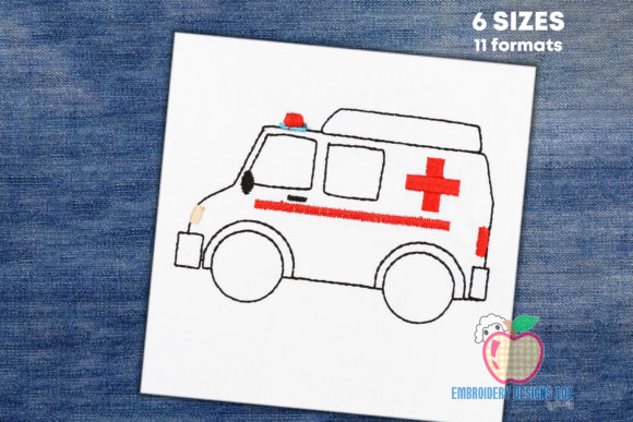 A Practical & Heartfelt Ambulance Sketch for Embroidered Gifts