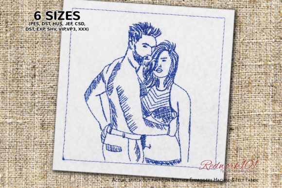 A Professional Review of the Couple Posing Redwork Design