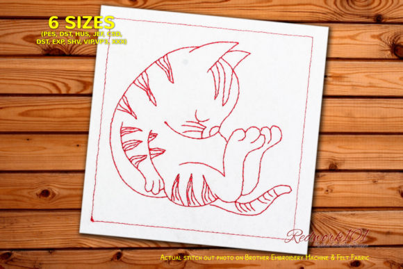 A Sleeping Cat Embroidery Design: Review for Real Projects
