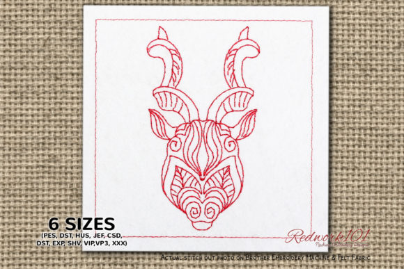 Animal Head Capricorn Symbol for Boutique Apparel
