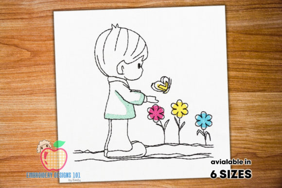 Boy with Butterfly Sketch: A Seasonal Embroidery Review