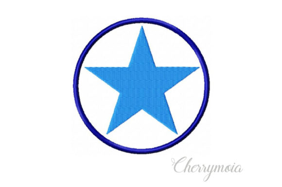 Button Star Embroidery Design for Boutique Apparel Projects