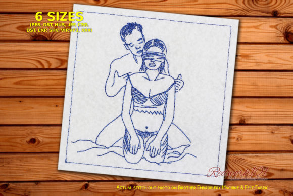 Couple on Beach: An Embroidery Design You'll Want to Stitch