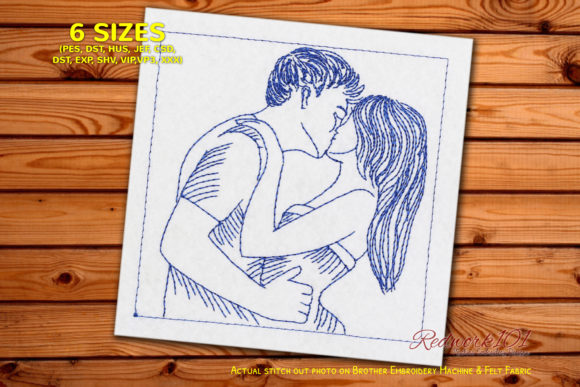 Cute Kiss Couple Redwork Design: A Market Review