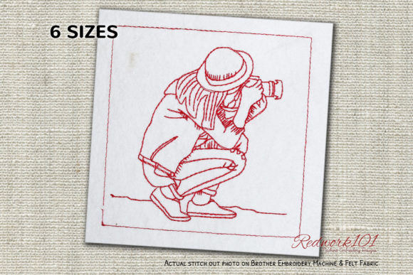 Photographer Girl Redwork Embroidery Design Review