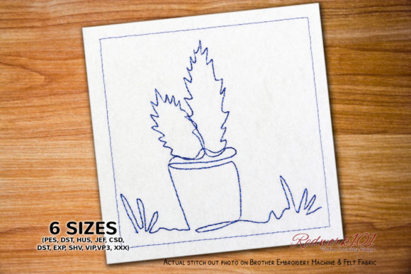 Real Boutique Review: Cactus and Succulent Plants in Pots Embroidery