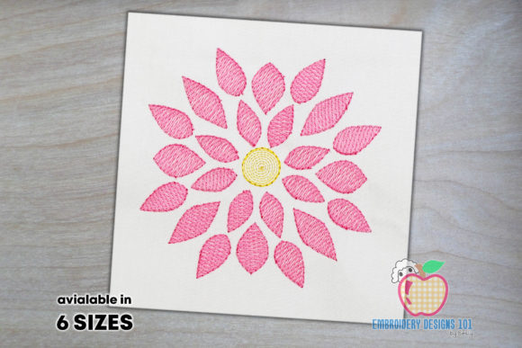 Reviewing Dahlia Flower Sketch for Boutique Sweatshirt Embroidery
