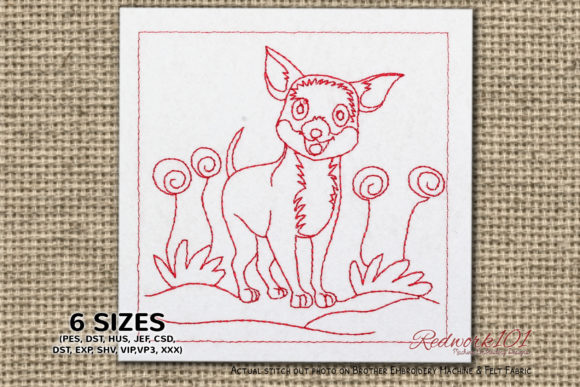 Reviewing the Cute Chihuahua Redwork Embroidery Design