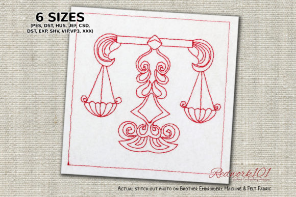 Reviewing the Libra Zodiac Redwork Design for Craft Markets