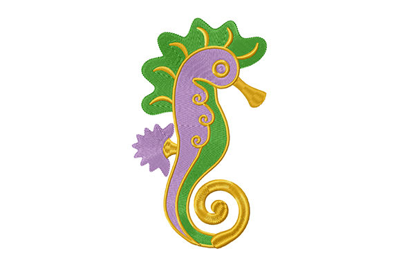 Stylized Cute Seahorse Embroidery Design Review